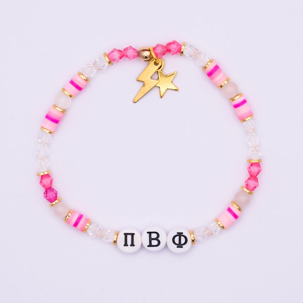 Pi Beta Phi Trendy Crystal Sorority Letter Bracelet Sisterhood Big Little Bracelet Pi Phi Letters Sorority Jewelry Gift