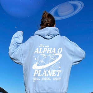 Alpha Omicron Pi Planet Hoodie | Be Kind to the Planet Trendy Sorority Hoodie | Greek Life Sweatshirt | Trendy Sorority Sweatshirt