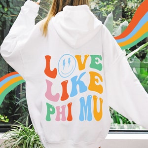 Phi Mu Soft Sorority Sweatshirt | Love Like Phi Mu Sorority Hoodie | Cute Greek Life Sweatshirt Big Little Sorority Gift