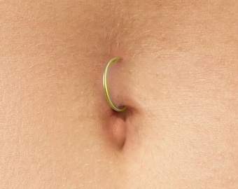 Plain Belly Button Hoop Ring - 20 Gauge Simple Belly Button Jewelry 14k Gold Filled - Body Jewelry For Women Men