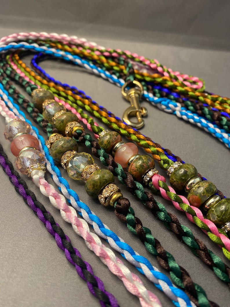 Custom Satin Braided Dog Show Lead Etsy