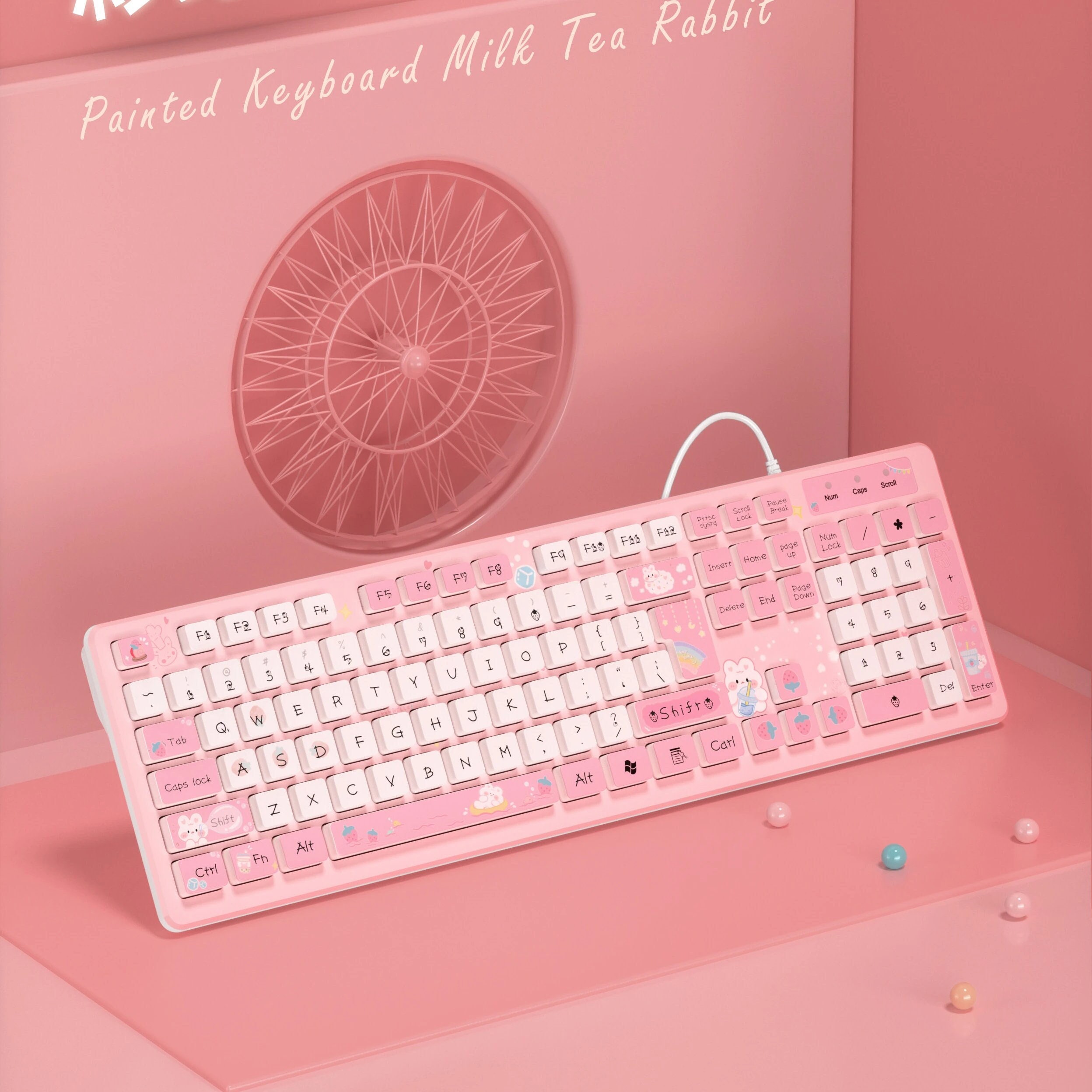Cute Pink Mute USB Wired Keyboard Keycaps Set, Pink Office Keyboard, Kawaii  Keyboard, Kawaii Keycaps Set, Cute Gaming Keyboard, Windows -  Finland