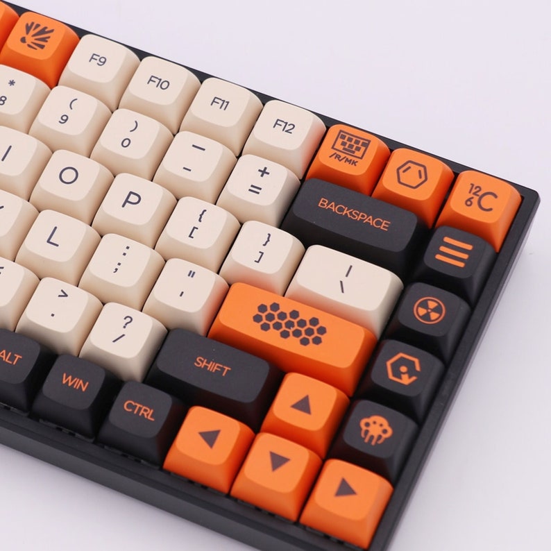 143pcs Carbon Black White & Orange Keycaps Set for Mechanical Etsy Norway