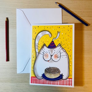 Biglietto di buon compleanno per il gatto