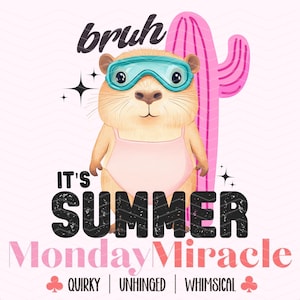 Schattigheid capibara cartoon png T-shirt ontwerp capibaraful geanimeerde bruh It's Summer tshirt sublimatie grappige geanimeerde dieren capibara print