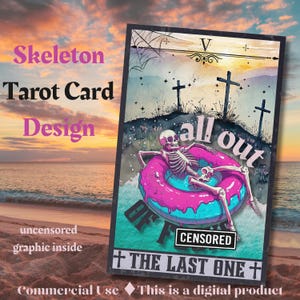 Grappig skelet tarotkaart ontwerp, humor voor volwassenen, indie tarotkaart ontwerp png, skelet tarotkaart, sarcastische snauw T-shirt design, png