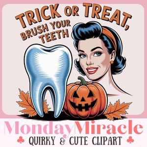 Dentista de Halloween PNG, Halloween retro PNG, Asistencia dental espeluznante, Higienista dental, Dentista pediátrico, Diseño de otoño para dentistas, PNG dental
