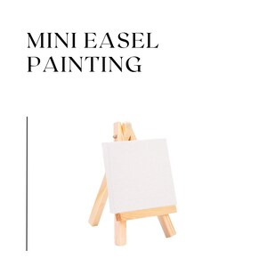 Ultra-Mini Set of 2 Easels w/ 2 Stretched Canvases 3x3 - Black Easel