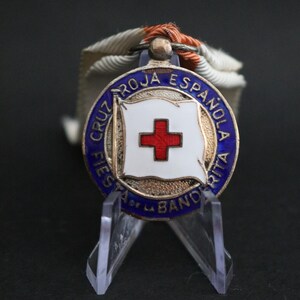 Spanish Red Cross Gold Medal - Fiesta de la Banderita - Original Enamel - Civil Medical Collectibles - Historic Philanthropy Gift