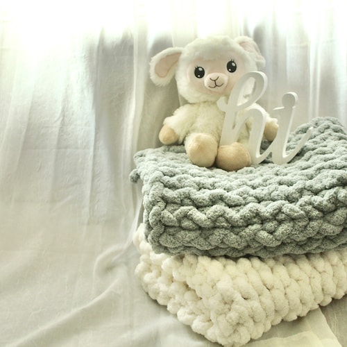 Chenille Chunky Knit Blanket Etsy