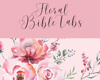 Digital Bible Tabs, Floral Bible Tabs, Digital Floral Bible Tabs, Journaling Bible Tabs, KJV Journaling, Christian Stickers, Printable Tabs