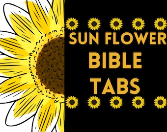 Digital Bible Tabs, Sunflower Bible Tabs, Floral Bible Tabs, Digital Floral Tabs, Journaling Bible Tabs, Christian Stickers, Printable Tabs
