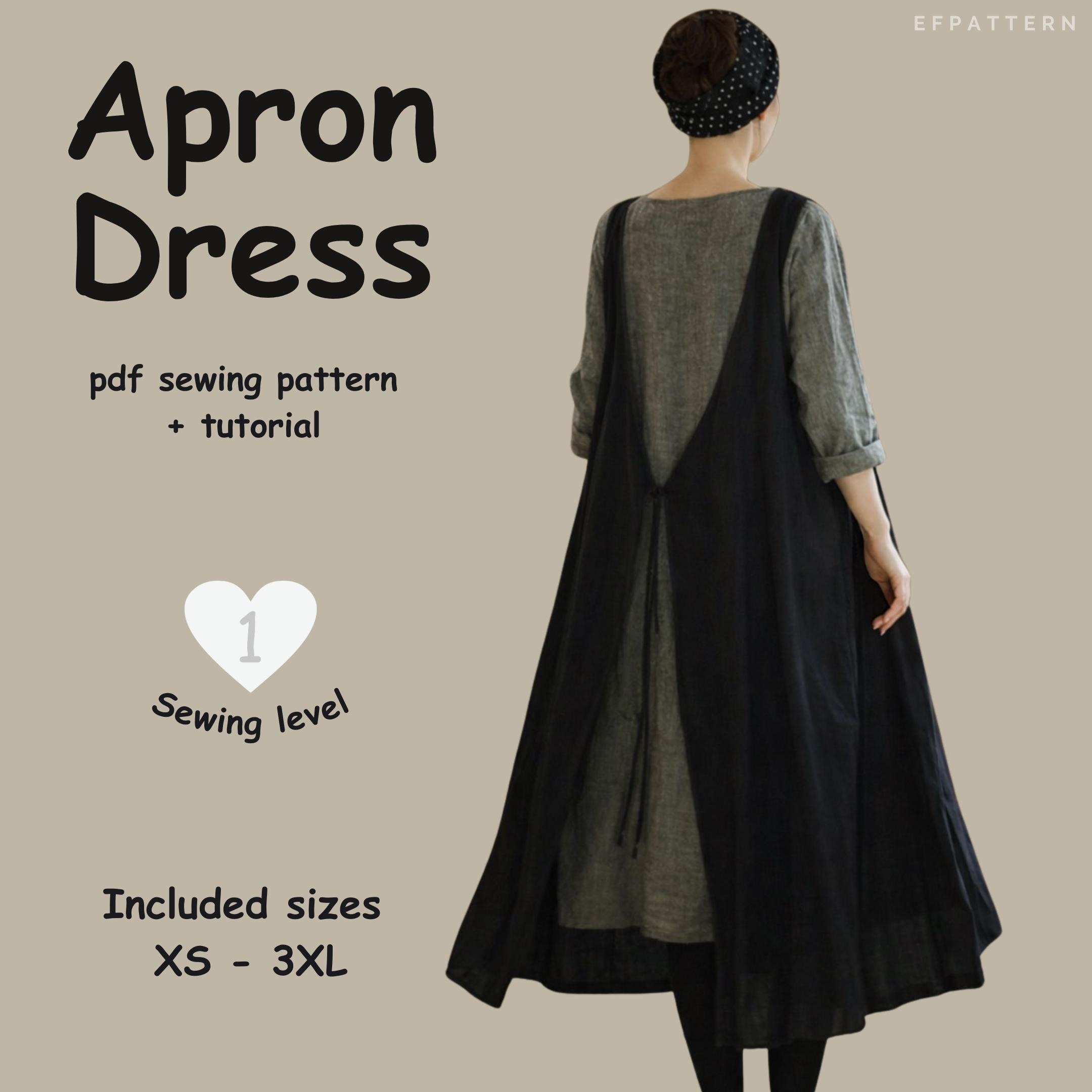 Apron Dress Sewing Pattern PDF, Easy Japanese Pinafore Dress, Linen Apron  Dress Pattern, Beginner Sewing XS3XL - Etsy