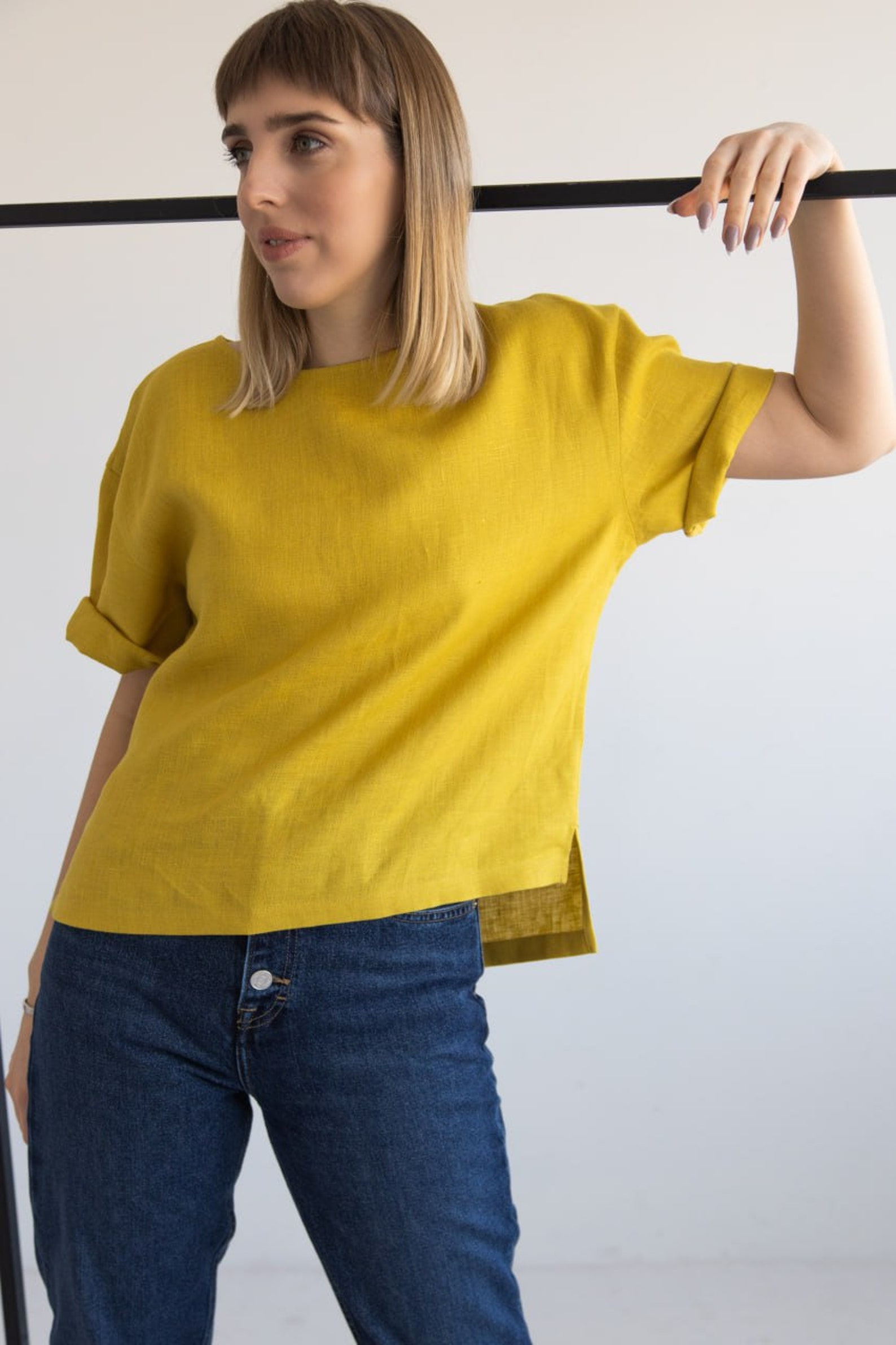 Boxy Top Sewing Pattern, Golda T-shirt With Side Slits Instant PDF ...