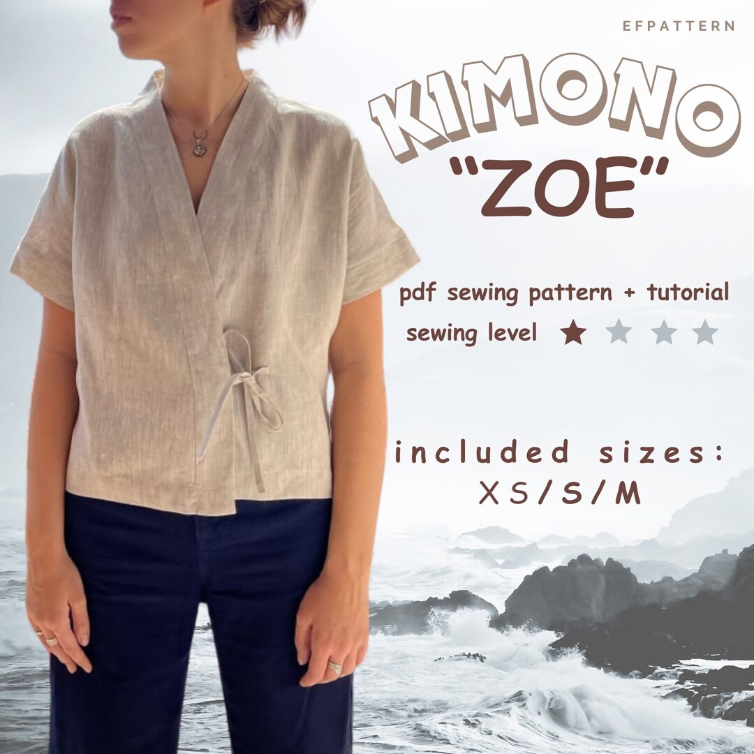 Buy Boxy Top Sewing Pattern, Kimono Top With Tie Closure, Instant PDF ...