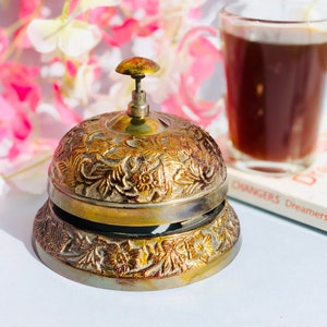 Vintage rusty solid decore desk bell, hotel office school decorative calling bell,antient, retro service calling bell,handmade desk bell