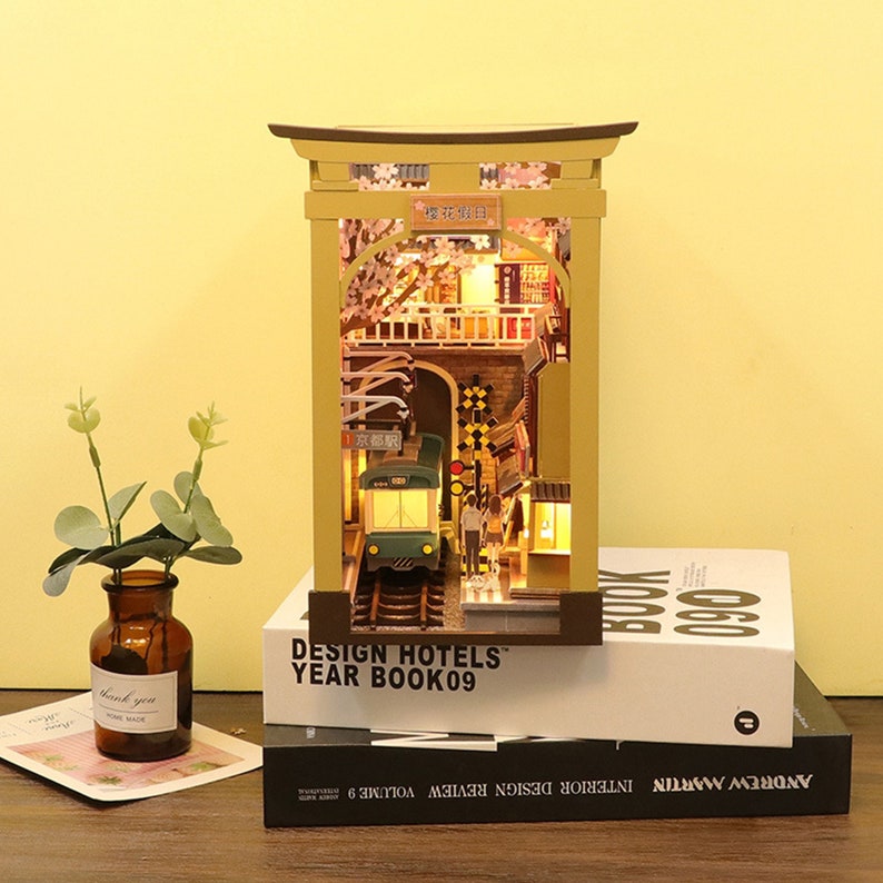 Japanese Sakura Book Nook DIY Book Nook Kit Bookshelf - Etsy