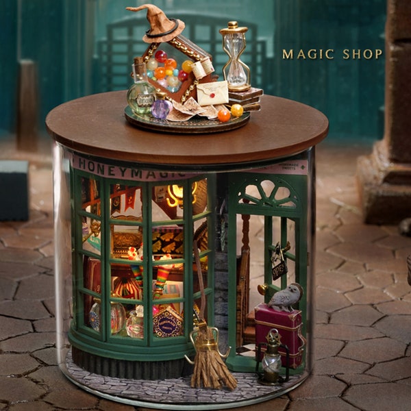 Magic Shop DIY Hütte Handmade Geschenk Bauen Spielzeug DIY Miniatur Kits Kreative Schreibtisch Dekoration