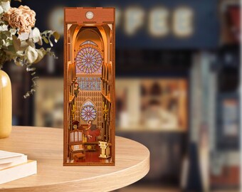 Notre Dame de Paris Book Nook Shelf Insert Home Decoration 3D Wooden Puzzle DIY Book Nook Kit