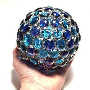 Stained Glass Globe light. Handmade orb with fairy lights.  Globe light. Night light.