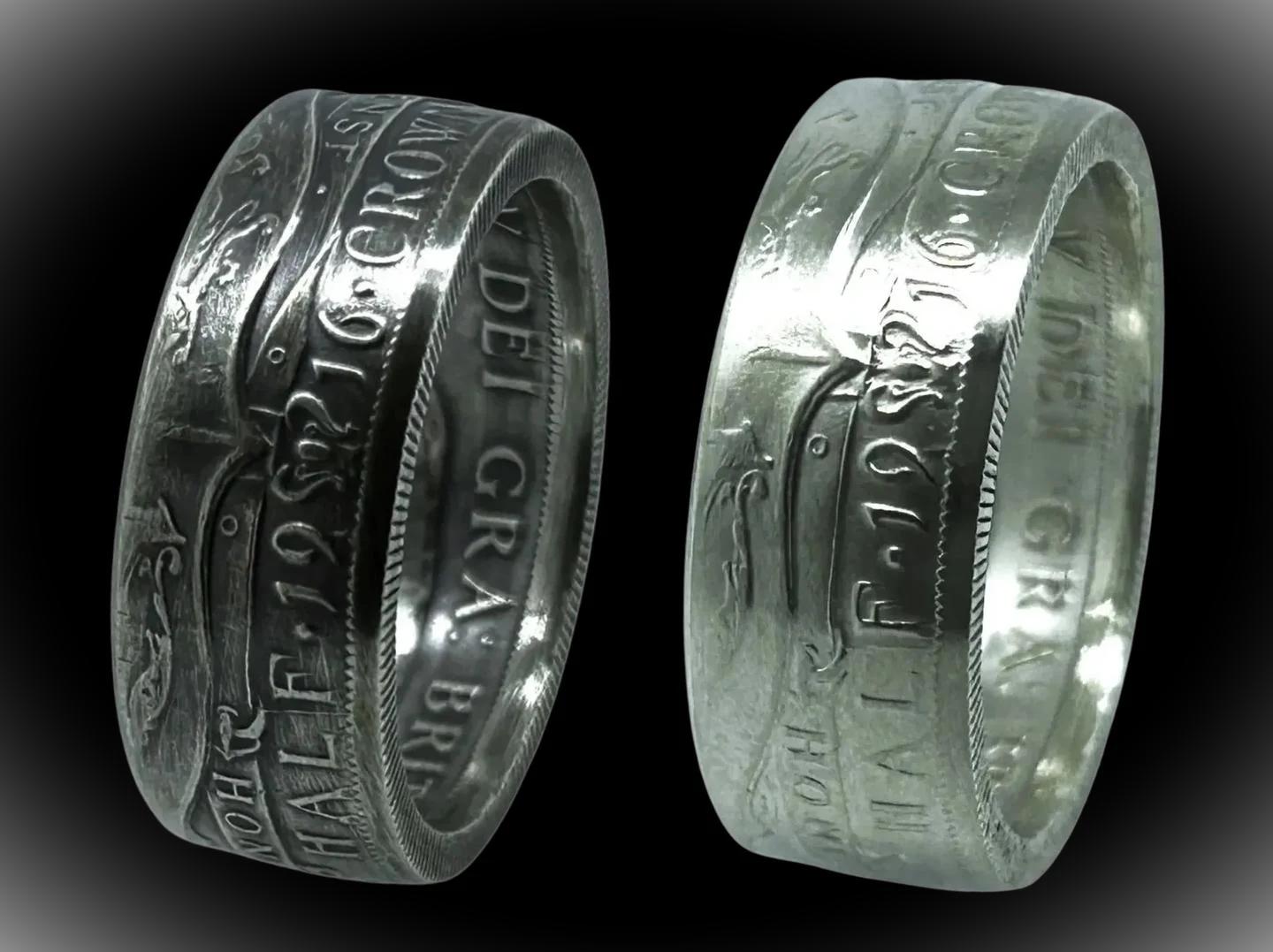 thumbnail image 2 of Handmade King George VI UK Half Crown Coin Ring - Vintage & Sizable 2 of 6