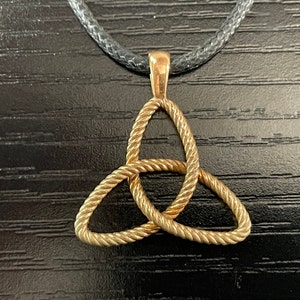 Trinity Knot Pendant - Polished Bronze Necklace