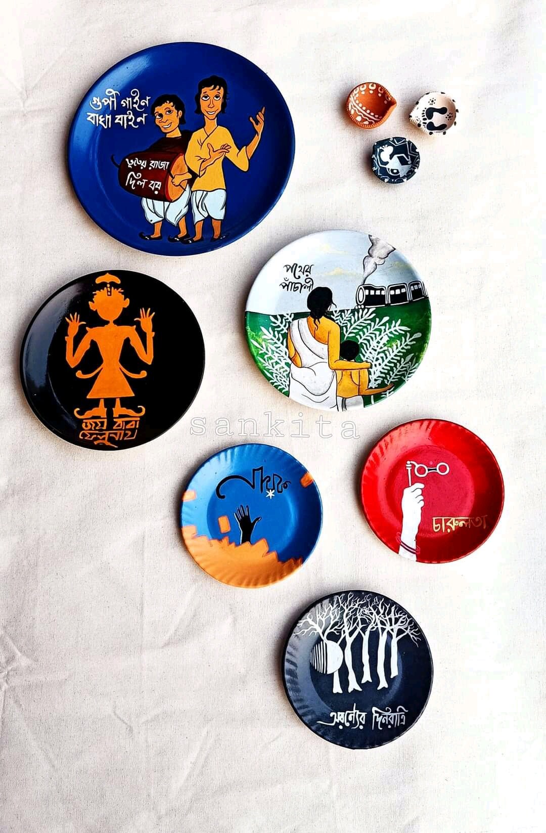 Satyajit Ray Theme Wall Plates Bomkesh Bengali Theme Etsy