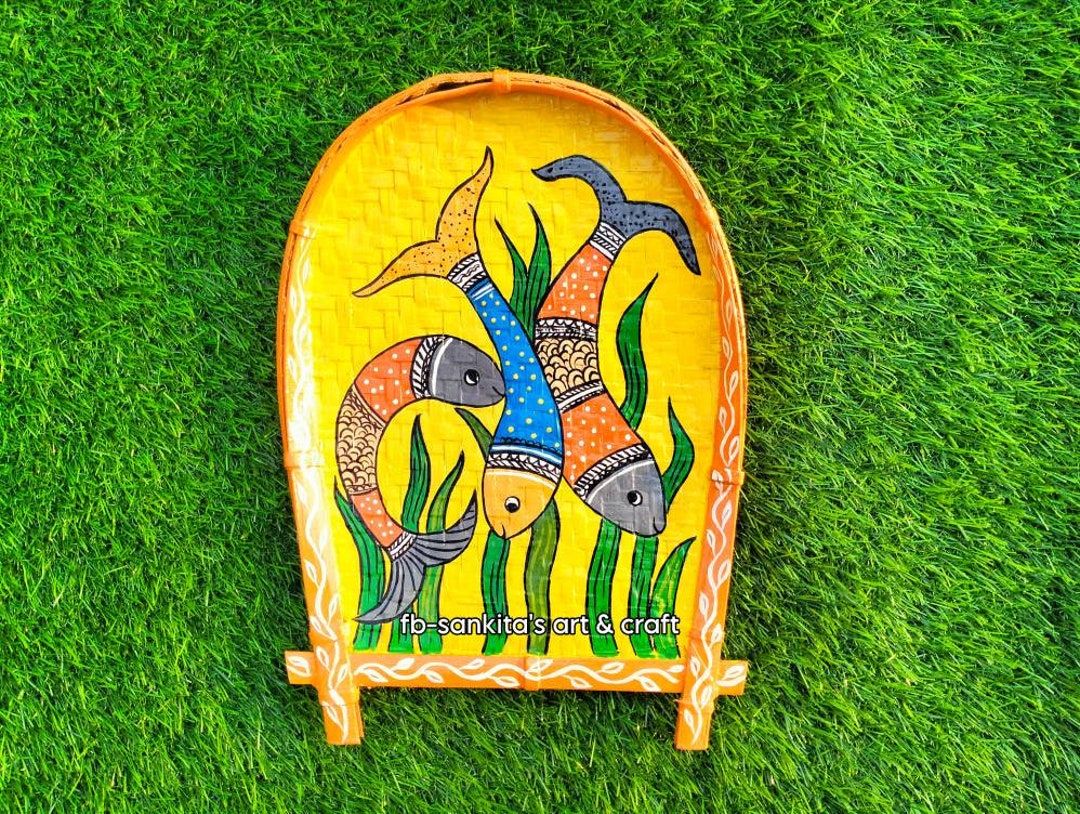 Madhubani Fish Painting Kulo Painting Madhubani Art Etsy