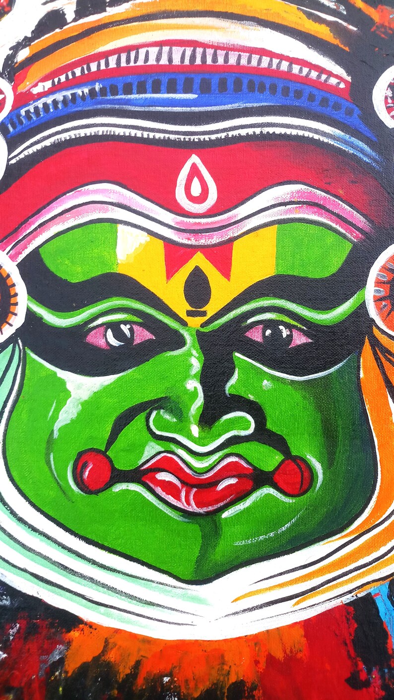 Original Handpainted, Kathakali Painting, South Indian, Malayalam Wall
