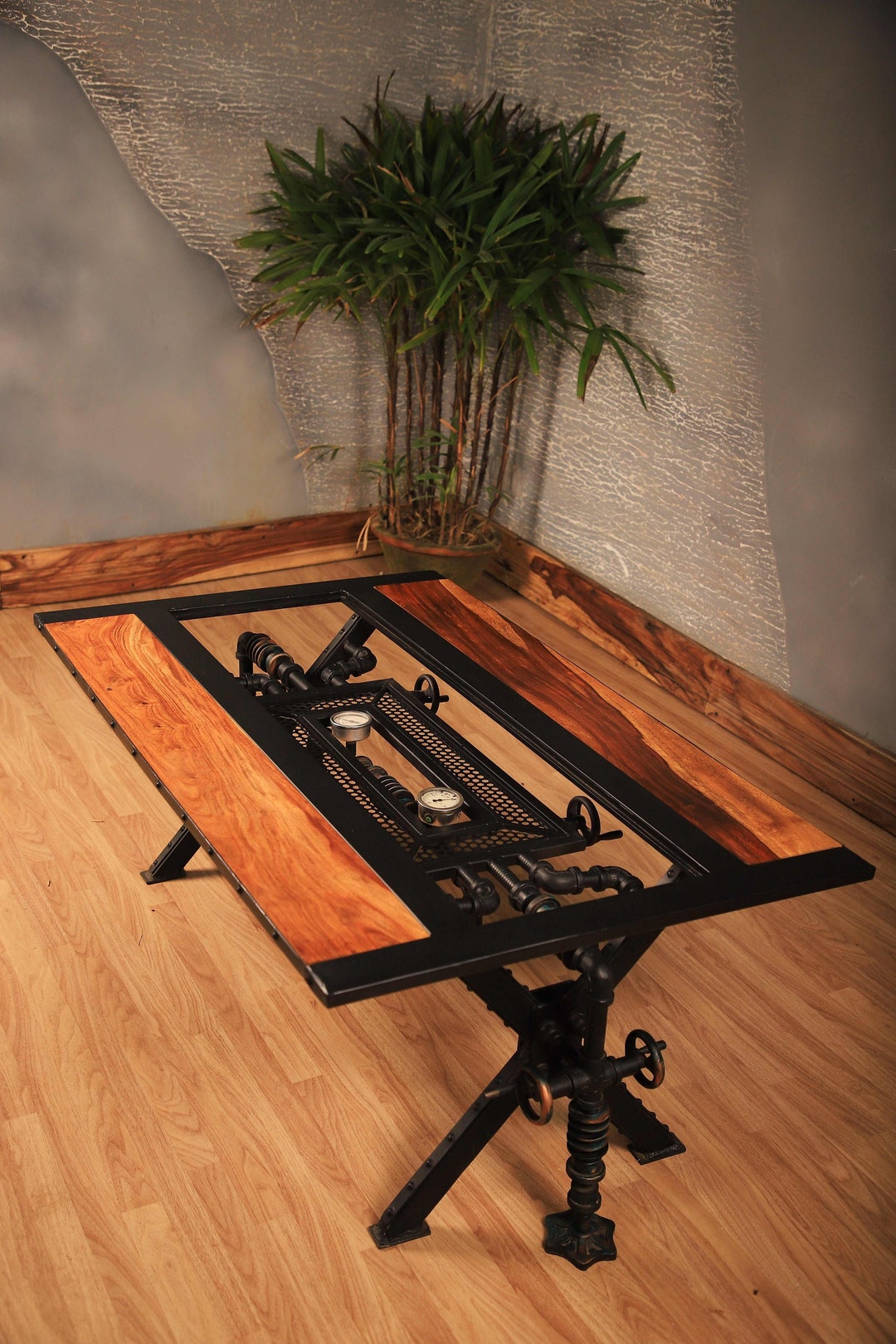 Steampunk Style Coffee Table Industrial Coffee Table Centre Table - Etsy