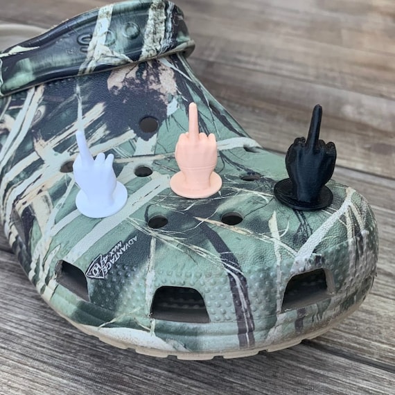 Middle finger croc charm sale