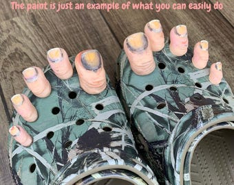 Adornos realistas para zuecos con forma de dedos, juego de 5 o 10 adornos, opción de color de uñas personalizado, accesorios para zuecos impresos en 3D.