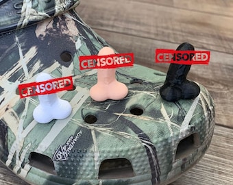 Juego de 2 divertidos adornos para zapatos de zuecos, novedosos adornos para zapatos de Willy para adultos, regalo para despedida de soltera, accesorios para zapatos impresos en 3D