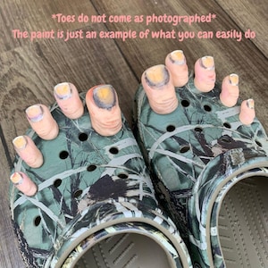 Realistic Toe croc Charms Set (x5 or x10) | Fun Shoe Charms for Toes | Cute Clog Accessories | Novelty Shoe Decor | Gift for Him/Her