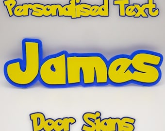 Personalised 3D Printed Door Sign – Custom Name Sign in Gaming-Inspired Font – Bedroom, Playroom, Kids Room Decor, Gift for Gamers