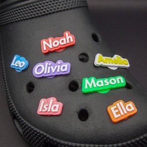 Adornos para zapatos con texto personalizado, juego de 2, accesorios impresos en 3D, regalo personalizado.