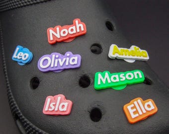 Adornos para zapatos con texto personalizado, juego de 2, accesorios impresos en 3D, regalo personalizado.