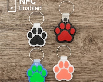 Dog Paw Print NFC Keychain | Custom 3D Printed Keyring | Pet Lover Gift | Personalised Dog Tag | Multiple Colours Available | Dog Accessory
