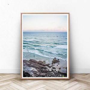 Coastal Seascape, Burleigh Gold Coast Heads, Beach Print, Coastal Prints, Waves & Sea Wall Art, Digital Download, Australian Coastline