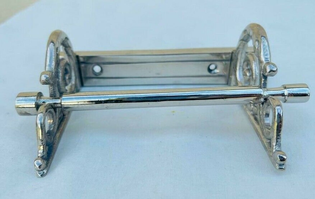 Victorian Toilet Roll Holder Chrome Vintage Edwardian Novelty Silver
