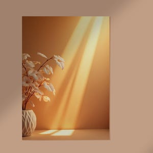 Minimalist poster with flowers in vase | Digital download wall art | Wall decoration | Living room | Bedroom