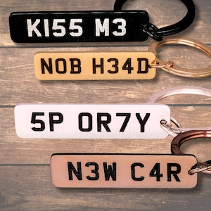 Custom License Plate Keychain, Personalised Number Plate Keychain, Custom Car Plate Keyring, Mini Number Plate Key Ring, Name Plate Keychain
