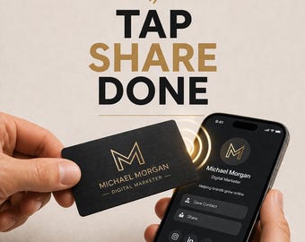 NFC Business Card – Tap to Share Contact Instantly | Custom Metal Smart Card | Digital Business Card | No App Needed