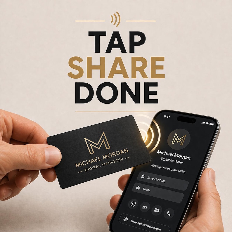 NFC Metal Business Card – Tap to Share Contact Instantly (Digital) image 1