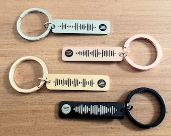 Custom Spotify Code Keyring | Personalized Music Gift | Scan to Play Song or Playlist | Unique Gift for Music Lovers | Laser Engraved