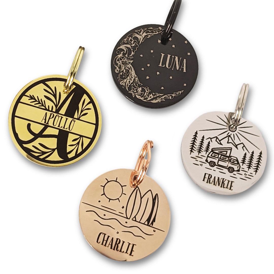 Dog and Cat Name Tags. Personalised ID Name Tags for Pets - Etsy