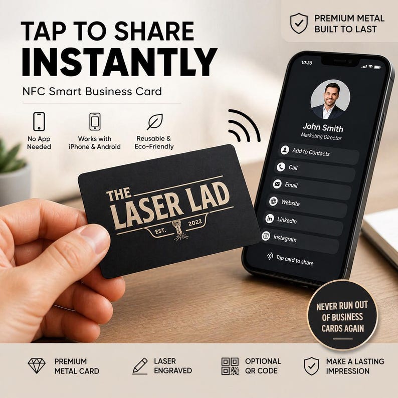 NFC Metal Business Card – Tap to Share Contact Instantly (Digital) image 10