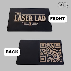 Volledig metalen NFC-visitekaartje (zwart) - Vcard, Tap Card (2-zijdig lasergegraveerd)