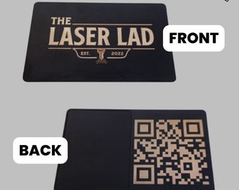 Full Metal NFC Business card (Black) - Vcard, Tap Card (2 Sided Laser Engraved)