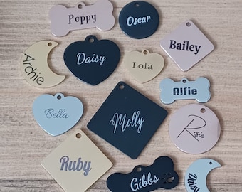 Custom Pet ID Tags, Personalised Dog Tag, Cat Tag, Stainless Steel Engraved Tags With Pets Name and Number, 2 Sided